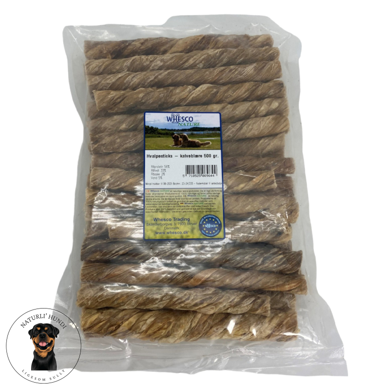 Whesco Hvalpesticks kalvebl�re 500 gr.