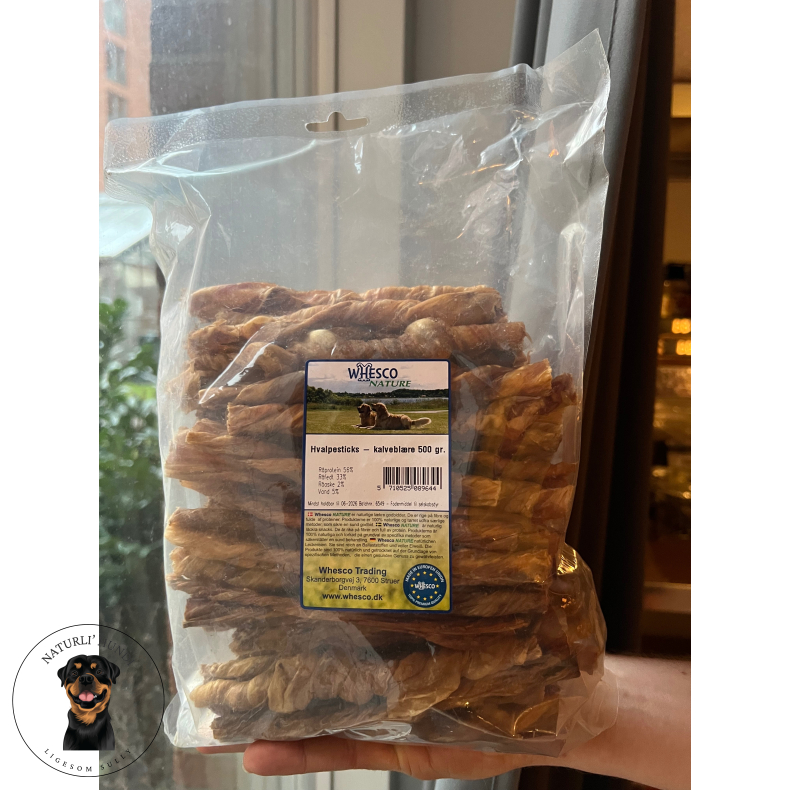 Whesco Hvalpesticks kalvebl�re 500 gr.