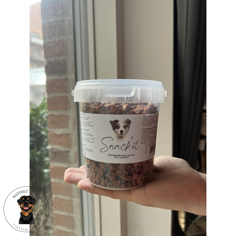 Snack'it Semi-Moist Mini Bones m. Laks 500g
