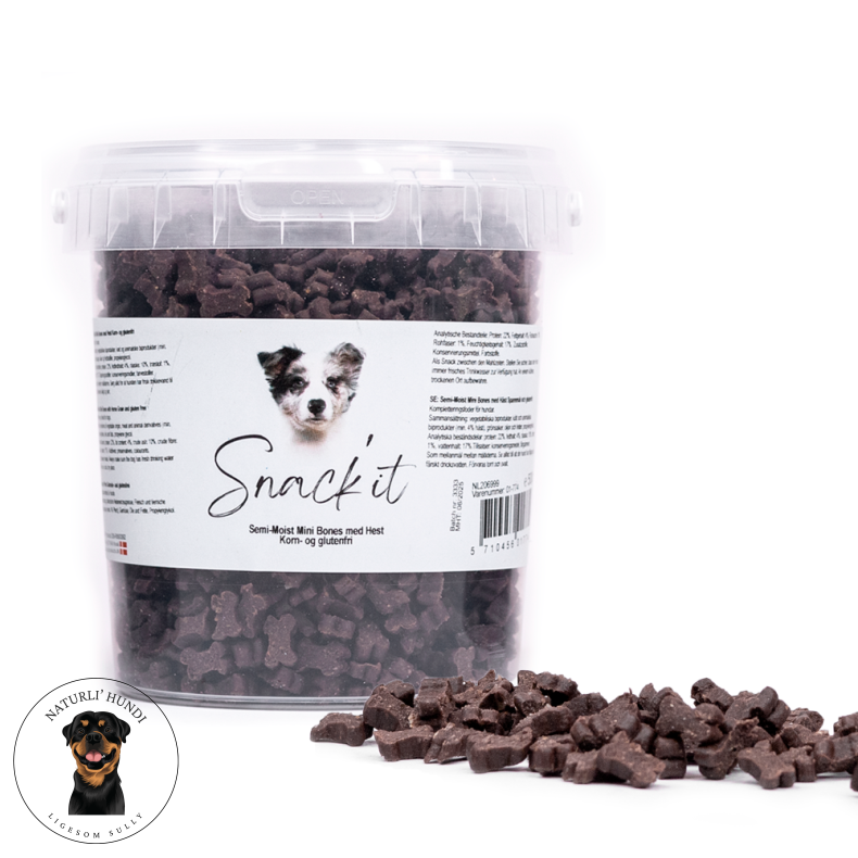 Snack'it Semi-Moist Mini Bones m. Hest 500g