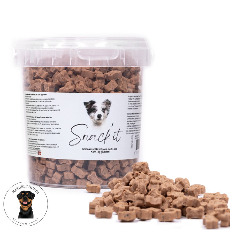 Snack'it Semi-Moist Mini Bones m. Laks 500g