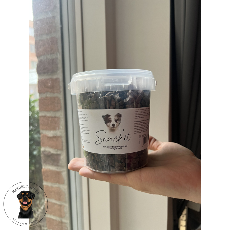 Snack'it Semi-Moist Mini Bones m. Hest 500g