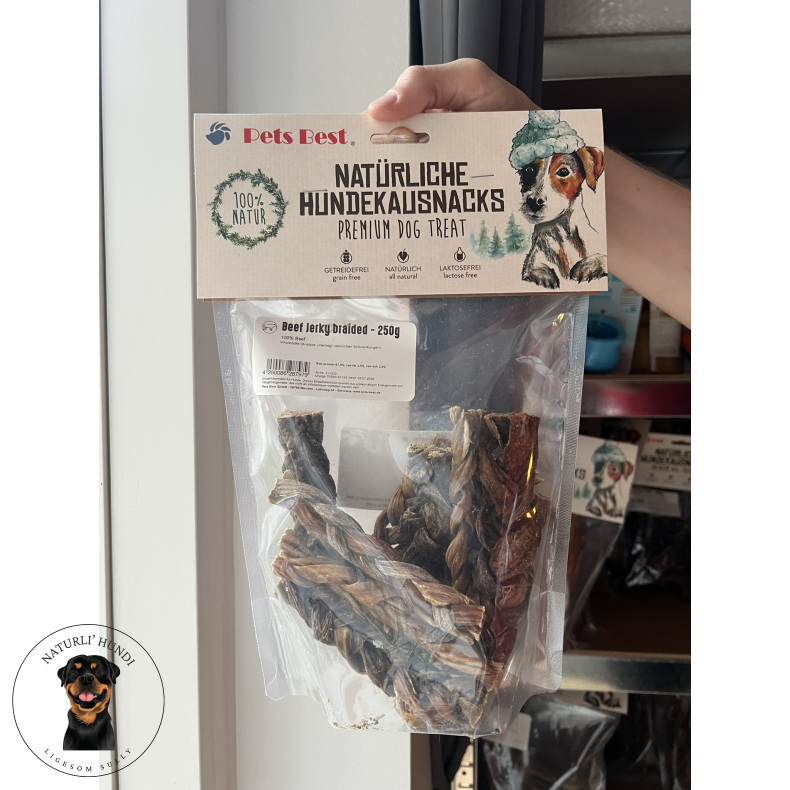 Pets Best Okse Jerky Flettet 250g