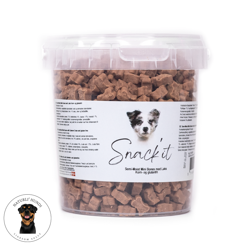 Snack'it Semi-Moist Mini Bones m. Laks 500g